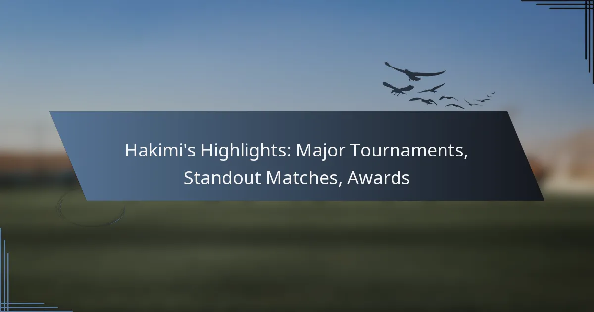 Hakimi’s Highlights: Major Tournaments, Standout Matches, Awards