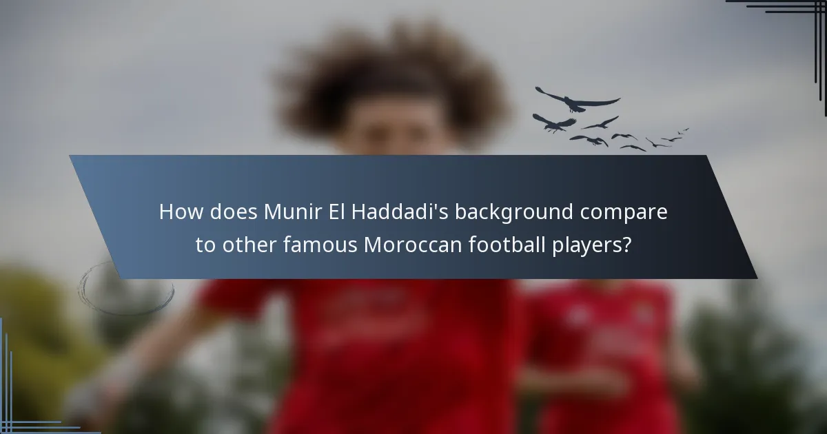 How does Munir El Haddadi's background compare to other famous Moroccan football players?
