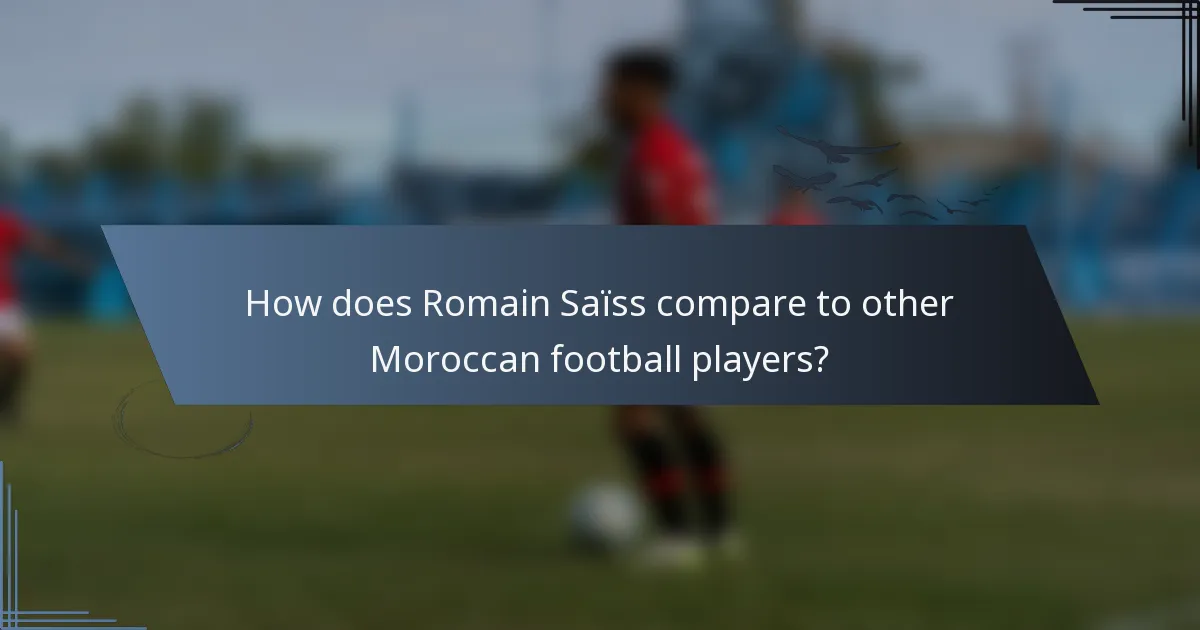 How does Romain Saïss compare to other Moroccan football players?