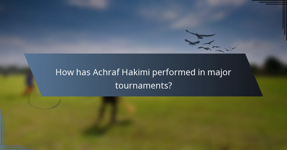 How has Achraf Hakimi performed in major tournaments?