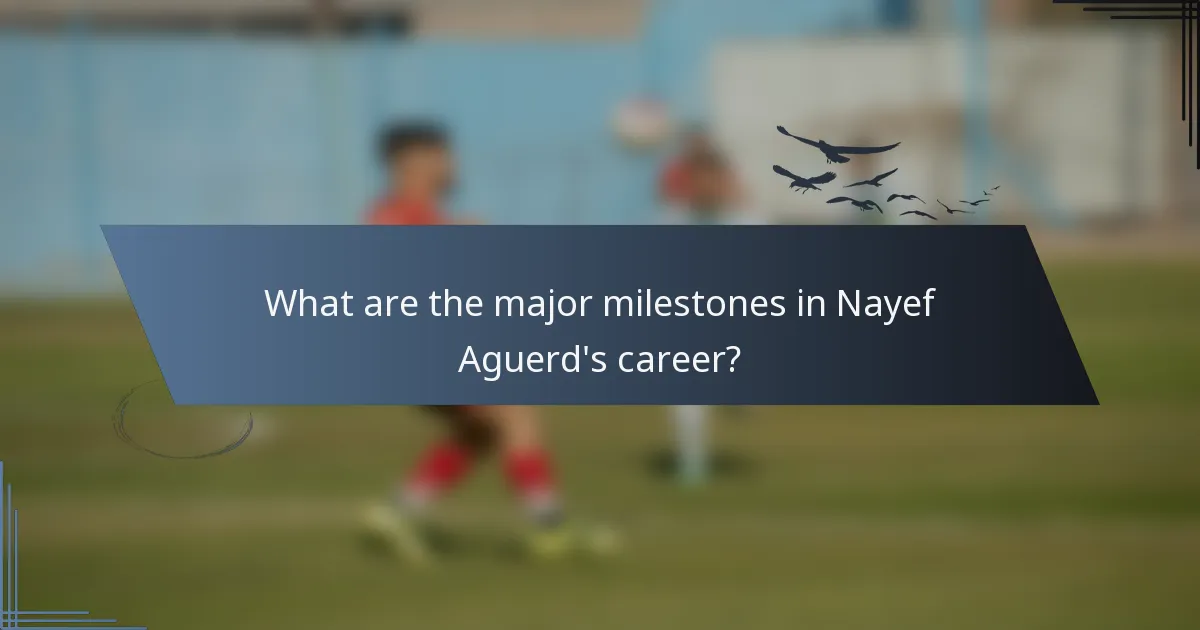 What are the major milestones in Nayef Aguerd's career?