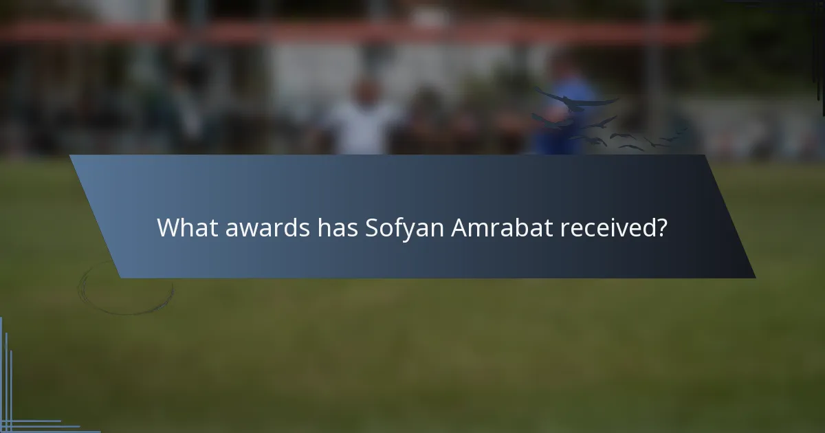 What awards has Sofyan Amrabat received?