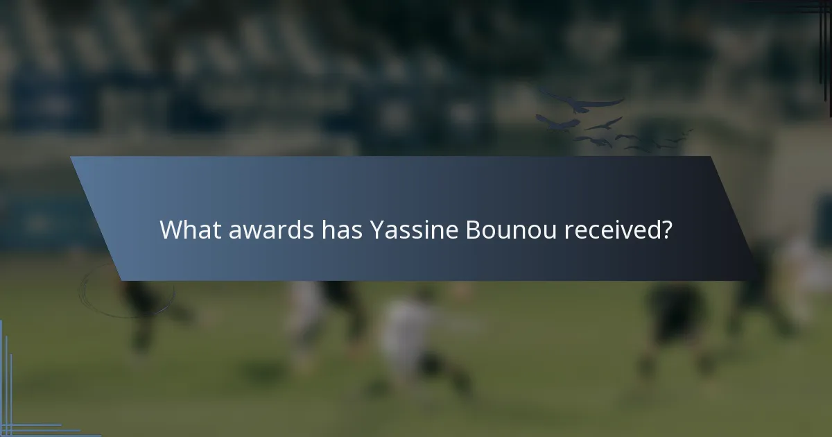 What awards has Yassine Bounou received?