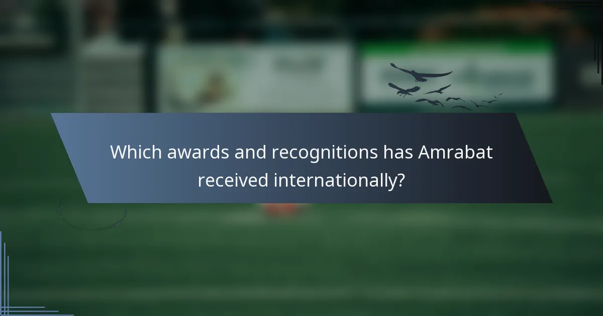 Which awards and recognitions has Amrabat received internationally?
