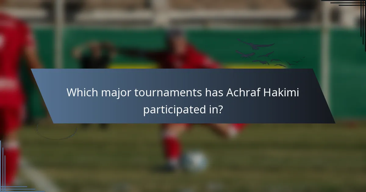 Which major tournaments has Achraf Hakimi participated in?